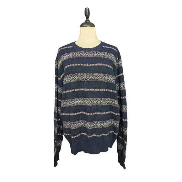 St. John's Bay Men's Navy XXL Long Sleeve Cozy Winter Knit Sweater - Picture 1 of 6